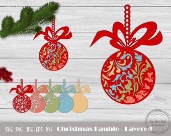 Christmas Ornament Svg, Christmas Bauble Svg, Christmas Decoration, Christmas Cut File, Christmas Laser Cut, Instant Download
