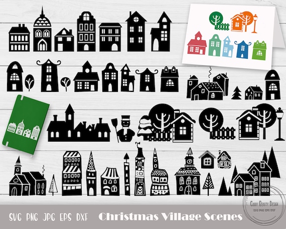 Christmas Village, Christmas House Svg, Christmas House Svg, Christmas Clipart, Christmas House Png, Winter Scenes Svg, Instant Download