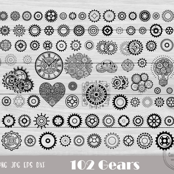 Steampunk Gears Svg, Sprocket Svg, Gears Clipart, Steampunk Svg, Steampunk Clipart, Steampunk Svg Bundle, Clockwork Svg, Instant Download