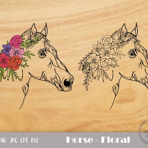 Floral Horse Svg, Floral Horse Shirt, Horse With Flowers, Farmhouse Svg, Horse Head Svg, Cute Horse Svg, Horse Lover Svg, Instant Download
