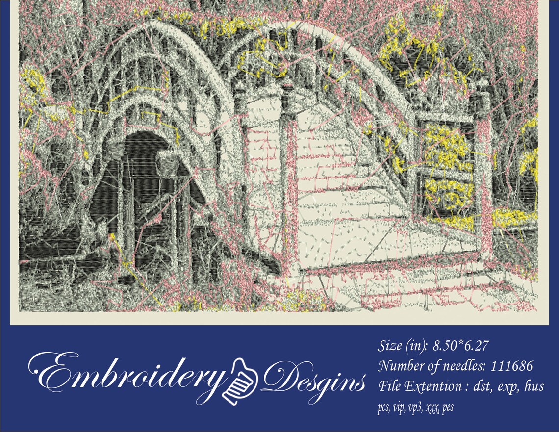 Handmade Machine Embroidery Design Embroidery River Photo Etsy