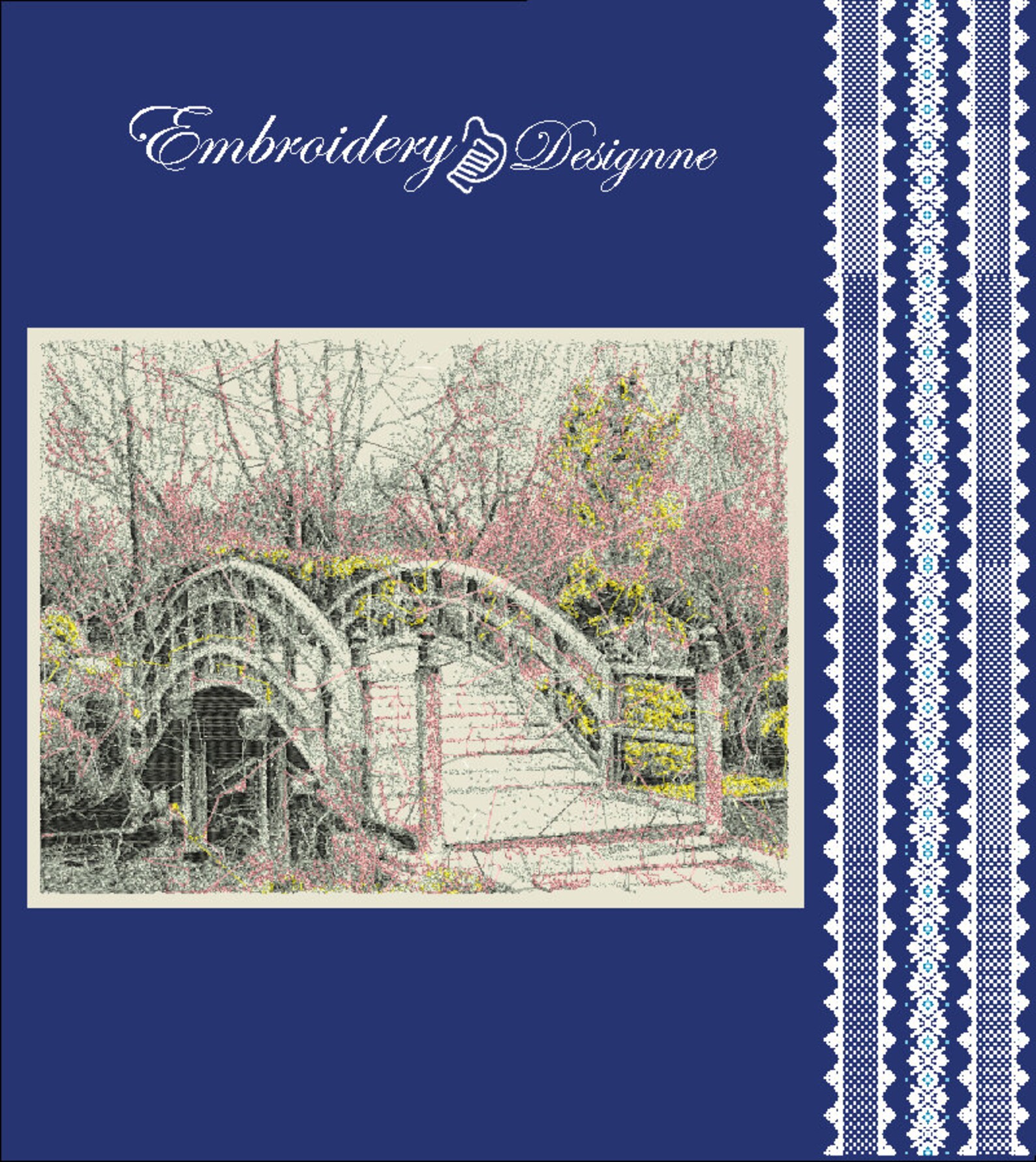 Handmade Machine Embroidery Design Embroidery River Photo Etsy