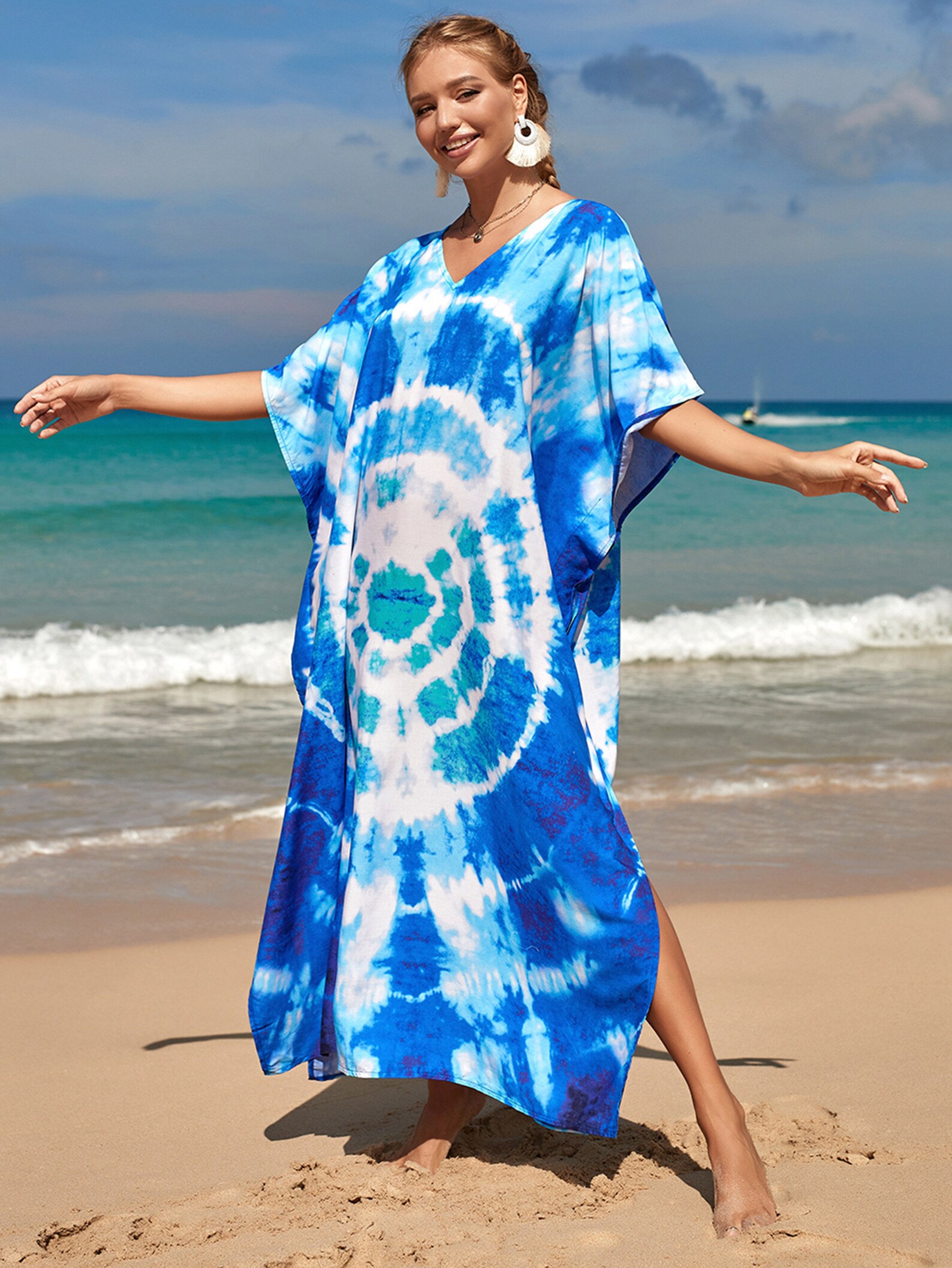Tie Dye Kaftan Beach Dress for Summer Kaftan Cover up Etsy