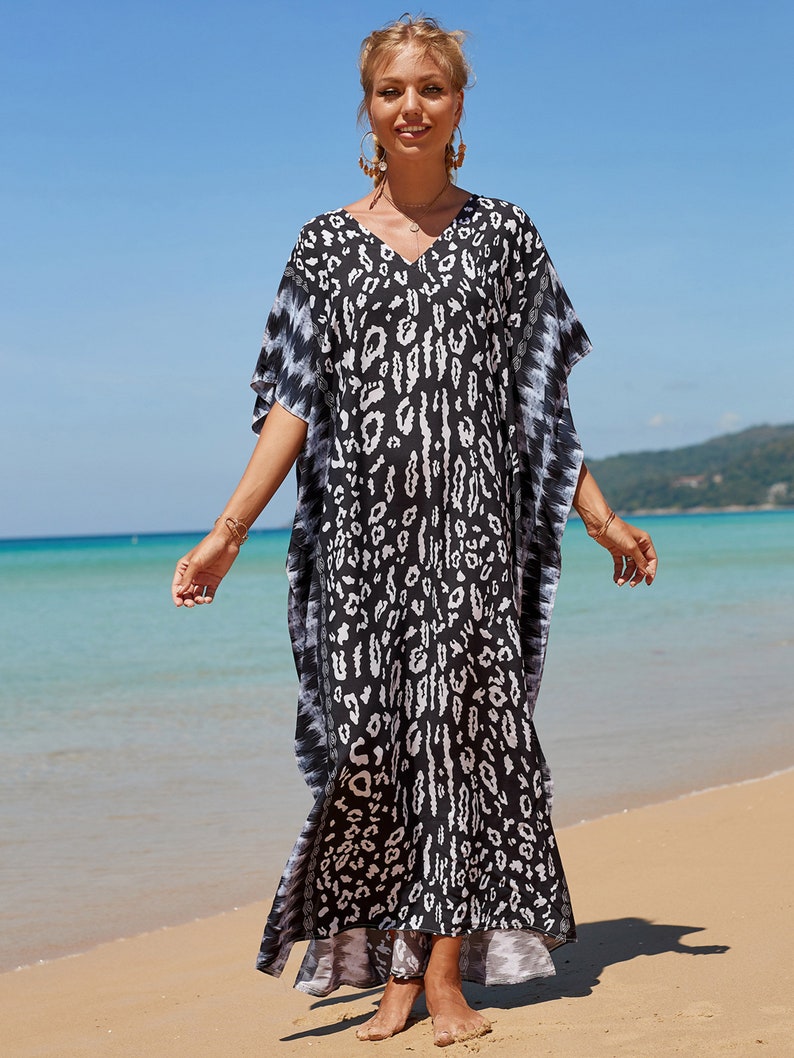 Leopard Print Kaftan Dress for Women Resort Wear for Women - Etsy
