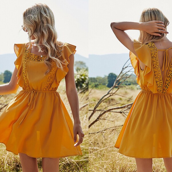 Mustard Yellow Dress Etsy