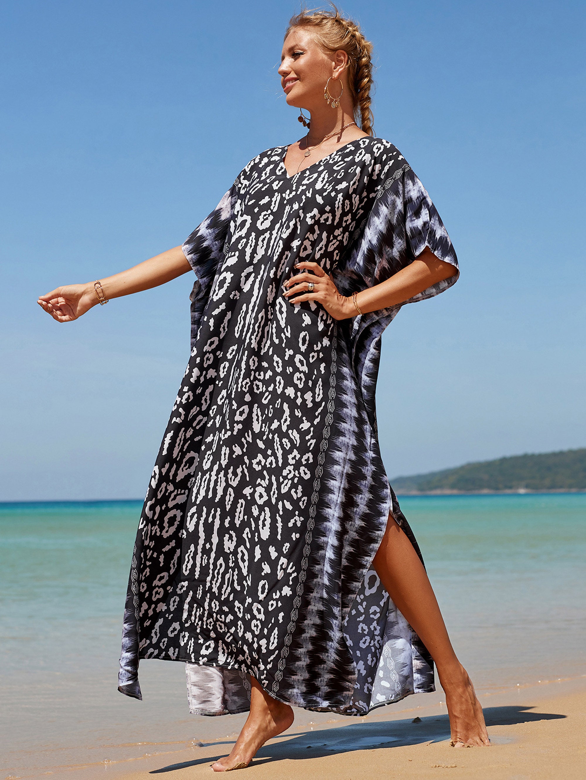 Leopard Print Kaftan Dress for Women Resort Wear for Women - Etsy