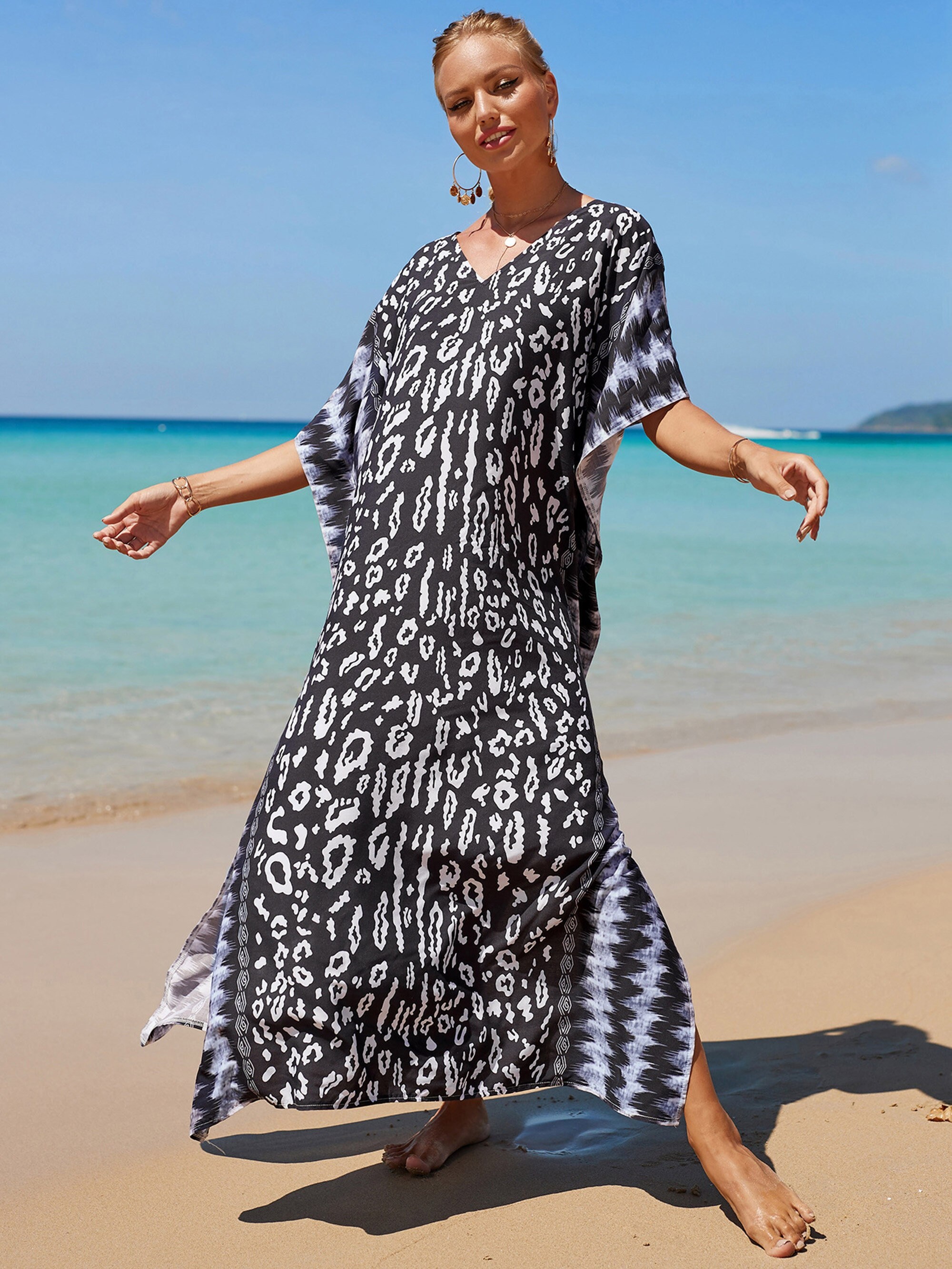 Leopard Print Kaftan Dress for Women Resort Wear for Women - Etsy