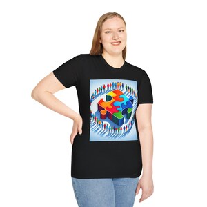 Autism Awareness Unisex Softstyle T-Shirt, Autism Support Tee, Puzzle Piece Graphic Shirt, Autism Advocate Gift, Autism Awareness Month