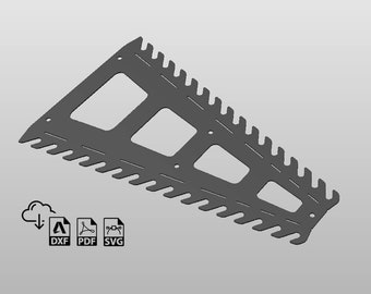 Sleutelhouder 16 gereedschapsrek DXF-bestanden voor plasmasnijden, gereedschapskist, garage