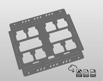 Milwaukee Packout Mounting Plate (Full 1.0) DXF files for plasma, toolbox, truck, UTV, CNC