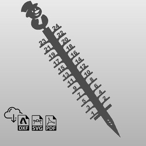 Snow Depth Gauge 24in, Snowman, DXF files for plasma cut