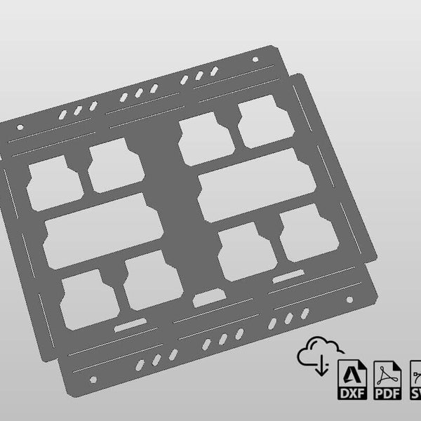 Milwaukee Packout Mounting Plate (Full 1.0) Fichiers DXF pour plasma, boîte à outils, camion, UTV, CNC