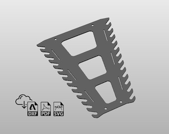Sleutelhouder 12 gereedschapsrek DXF-bestanden voor plasmasnijden, gereedschapskist, garage