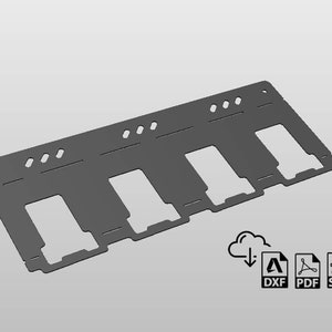 DeWalt 20v Locking Battery Holder Rack DXF file for plasma cut, garage, workshop, toolbox, CNC