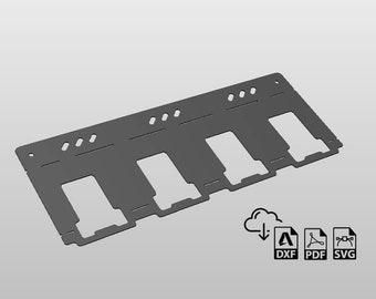 Suporte de bateria com trava DeWalt 20v arquivo DXF para corte de plasma, garagem, oficina, caixa de ferramentas, CNC