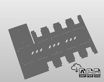 Arquivos DXF da estação de carregamento de bateria com trava Milwaukee M18 para corte de plasma, garagem, oficina, furadeira, CNC