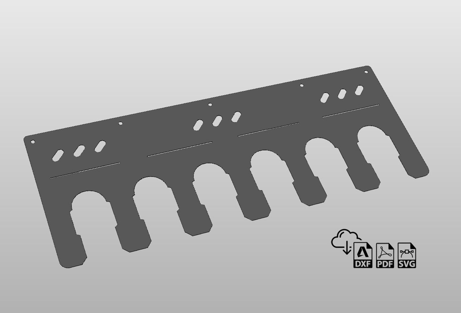 6 Slot Cordless Drill Holder Storage Rack DXF Files for Etsy