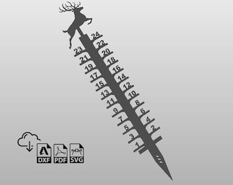 Medidor de profundidade de neve de 24", Deer, Elk, arquivos DXF para plasma