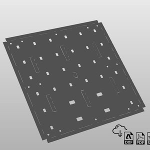 Storage Bin System w/ Wall Mount and 26 Bins DXF file for plasma cut, garage, workshop, drill, CNC