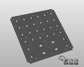Lagerplatzsystem mit Wandmontage und 26 Bins DXF-Datei für Plasmaschnitt, Garage, Werkstatt, Bohrmaschine, CNC