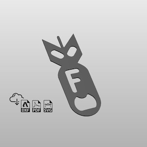 F-Bomb Bottle Opener plasma DXF file, garage, workshop