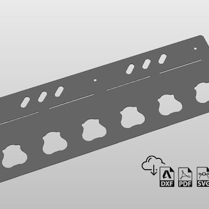 Milwaukee M12 6-Battery Holder, DXF files for plasma cut, garage, workshop, toolbox, CNC