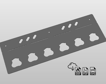 Milwaukee M12 6-Battery Holder, DXF files for plasma cut, garage, workshop, toolbox, CNC