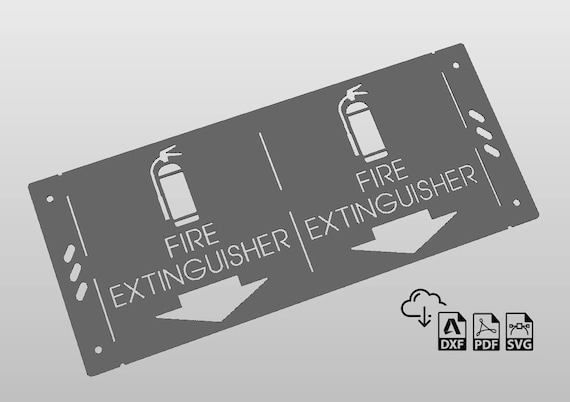 Fire Extinguisher 3D Sign (45 Degree) DXF files for plasma, garage, workshop. office, CNC