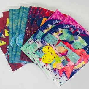 Cartes de correspondance pliées uniques pour la Saint-Valentin/oeuvres d'art originales/cartes de la Saint-Valentin/cartes de la Saint-Valentin autisme/cartes de la Saint-Valentin pour l'éducation spéciale/cartes de correspondance vierges