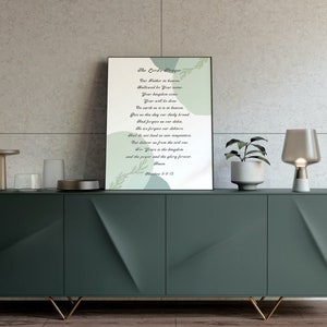 The Lord&#39;s Prayer, Matthew 6, Printable Bible Verse Wall Art, Bible Scripture Wall Art, Scripture Digital Download, Simply Instant Download