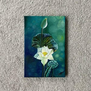 ユリの花の絵画 オリジナル油絵 モダンな壁装飾 キャンバスに