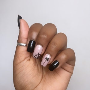 Itsy Bitsy Spider Press On Nails | Halloween Press On Nails | Blood Nails | Luxury Press On Nails | Black Press On Nails | Fake Nails