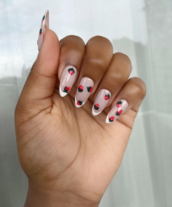 Strawberry Shortcake Press on Nails Luxury Press on Nails - Etsy Strawberry Shortcake Press on Nails Luxury Press on Nails - Etsy