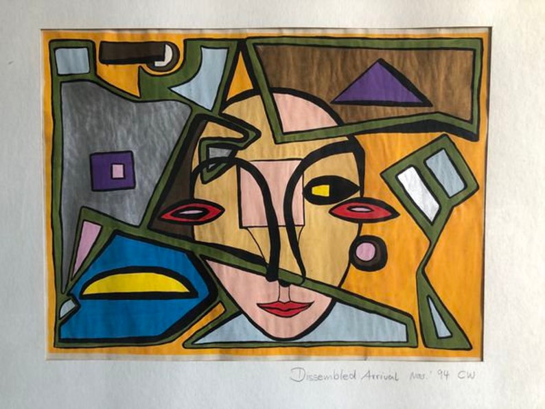 Cubist Painting Face of a Beautiful Woman