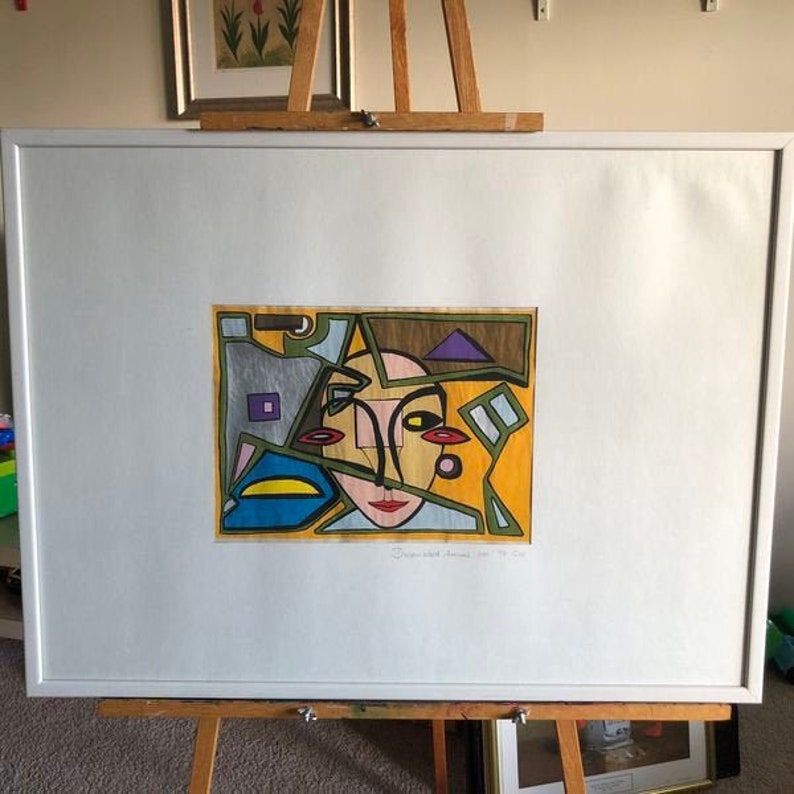 Cubist Painting Face of a Beautiful Woman