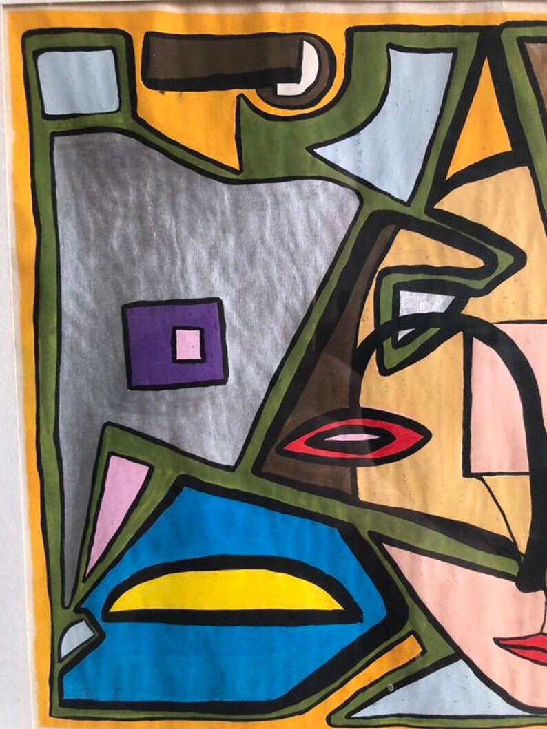 Cubist Painting Face of a Beautiful Woman