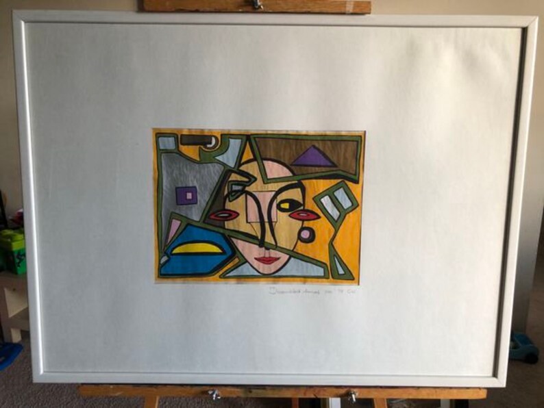 Cubist Painting Face of a Beautiful Woman