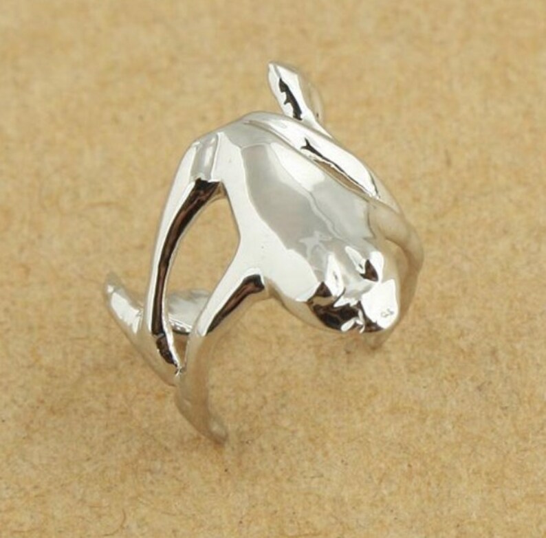 Cuff Ear Clip Wrap Earring Fashionable Silver Tone Frog