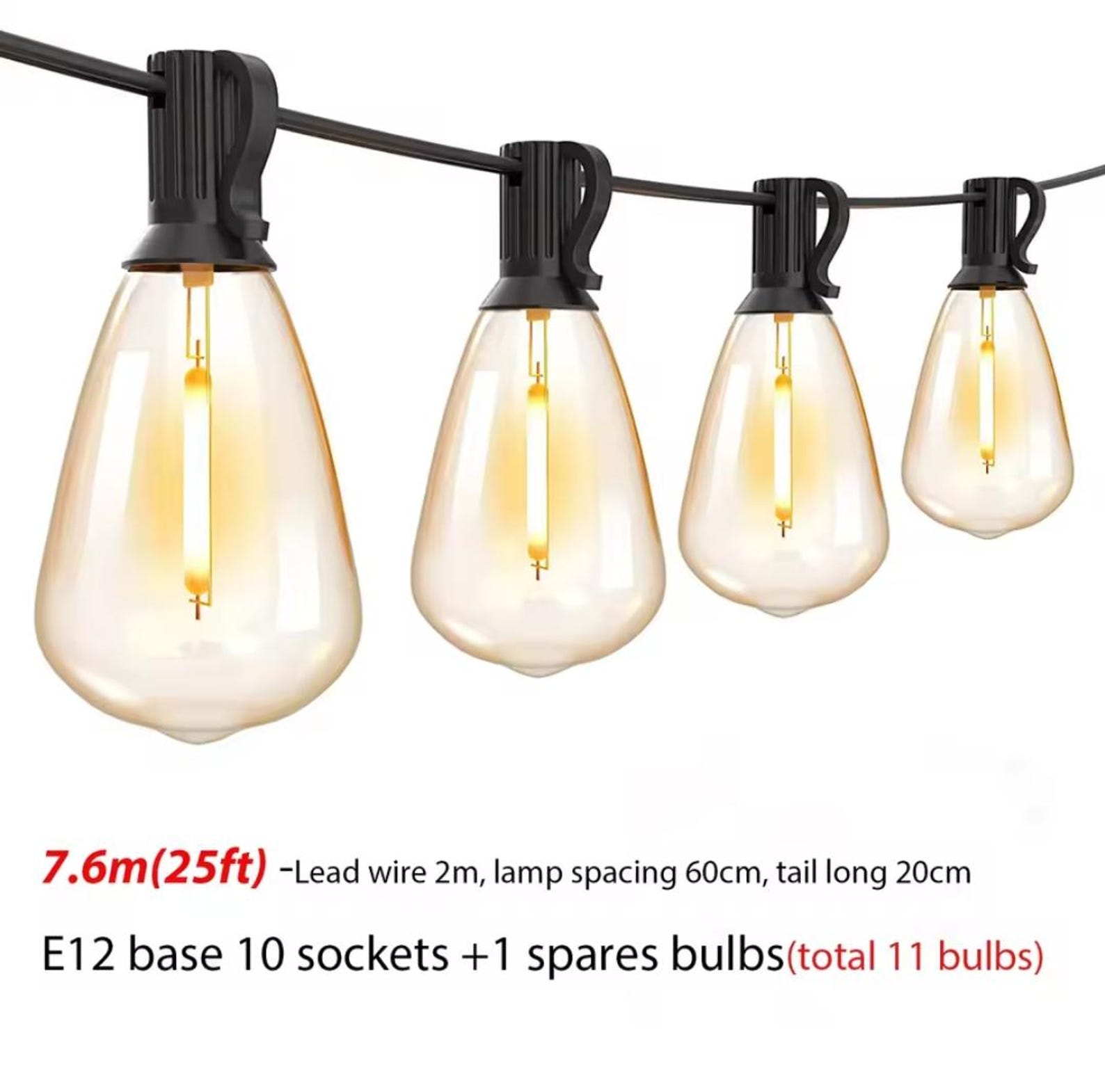 Edison Bulb String Lights: Weatherproof Patio Party Decor - Etsy