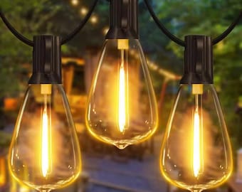 Edison Bulb String Lights: Weatherproof Patio Party Decor