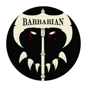 DnD Dungeons and Dragons Barbarian Class Fantasy Roleplaying Gaming Mouse Pad (round)
