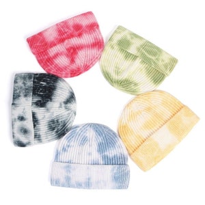 Ribbed Tie Dye Beanie Hat