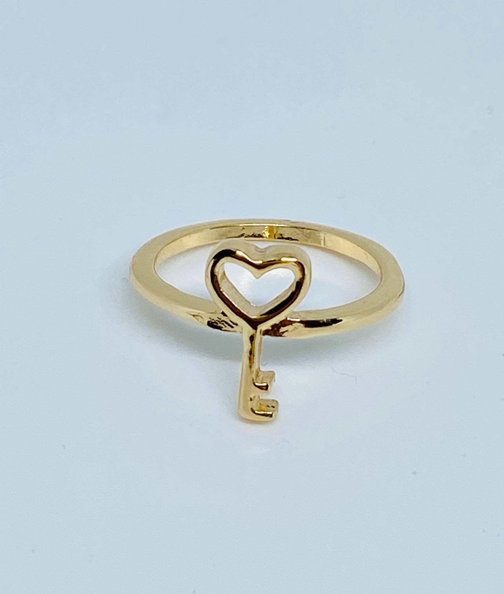 Minimalistic key lock ring silver and gold ring ring simple Etsy