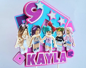Roblox Cake Topper Etsy - girl roblox cake toppers