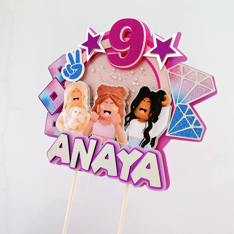Girl Roblox Cake Topper. 3D Roblox Girls Cake Topper With Etsy UK