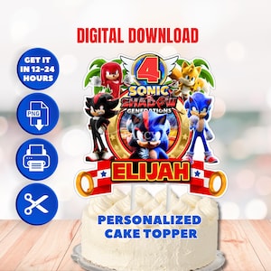Digital Download Shadow and Sonic Cake Topper.