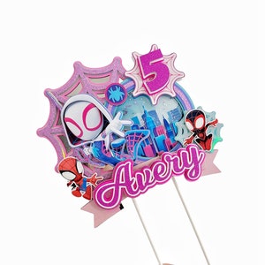 Ghost Spider Cake Topper with LED Lights. Spider Gwen Cake Topper. Spider Gwen Shaker with Lights. Spidey 3D Cake Topper.