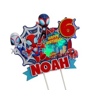 Spidey Cake Topper Shaker with LED Lights. Spidey and his Amazing Friends Cake Topper. Custom Personalized  Spidey 3D Cake Topper.