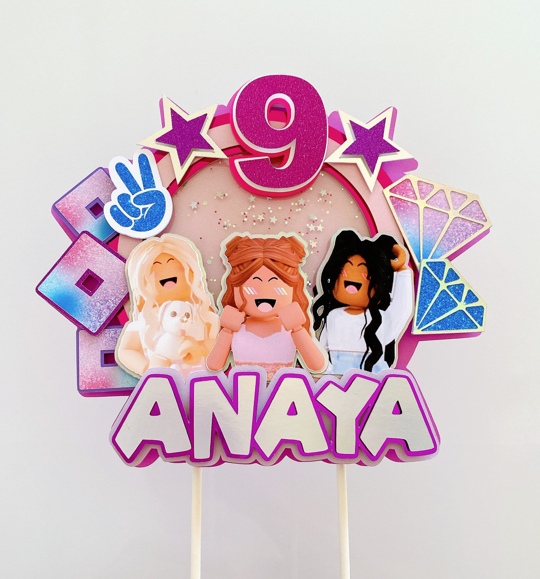 Roblox cake topper ⚒️ – AnasPartyPaper