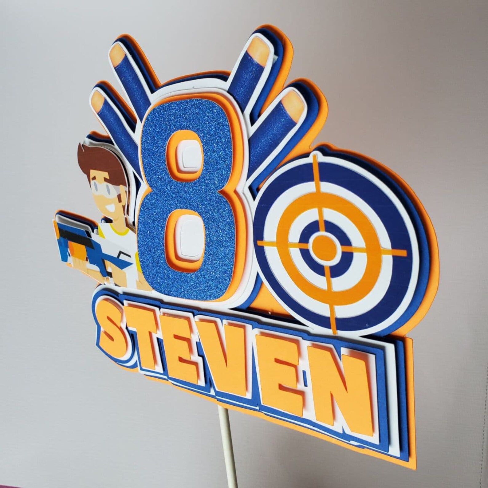 Nerf Gun Cake Topper. Nerf Gun Birthday Decoration. Etsy
